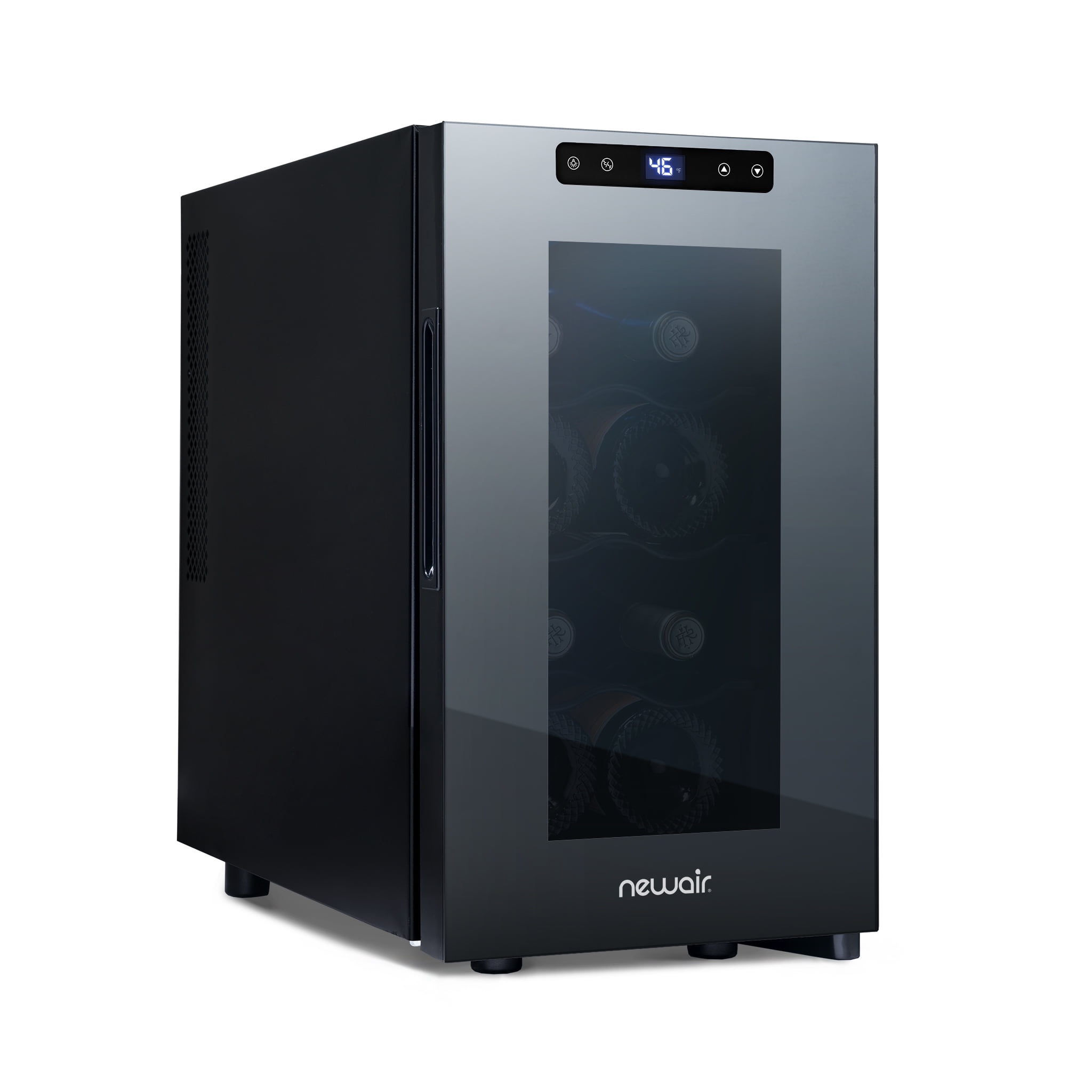 Black Mirrored Glass 8-Bottle Thermoelectric Wine Cooler