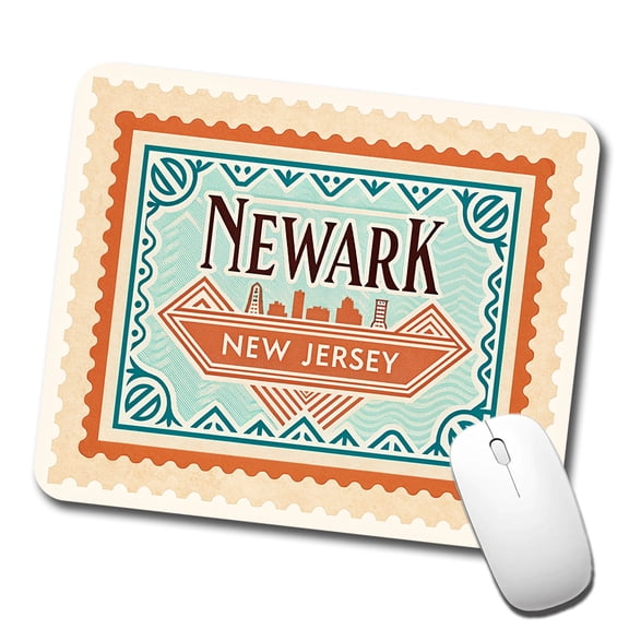Newark NJ New Jersey Travel Vacation Stamp Mouse Pad Low Profile Gaming Mat