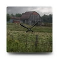 thumbnail image 1 of U R There Photography Newark Road Tilted Grey I Rustic Farmhouse Acrylic Analog Wall Clock, 1 of 6