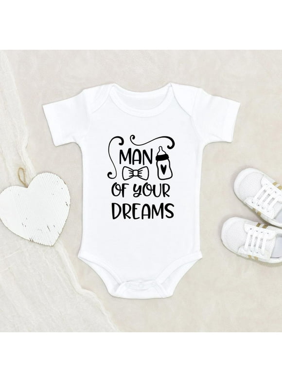 Newbabywishes - Cute Man Of Your Dreams Baby Clothes for Boys - Funny Saying Baby Clothing