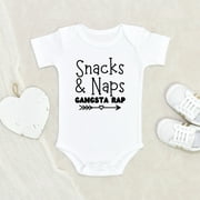 Newbabywishes - Funny Foods and Naps Baby Clothes for Boys and Girls - Newborn Baby Clothes