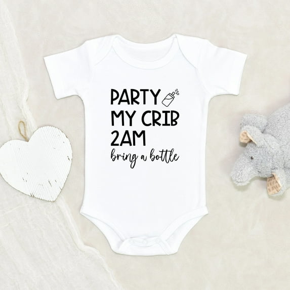 Newbabywishes - Funny Party My Crib 2 AM Baby Clothes for Boys and Girls - Cute Baby Clothing