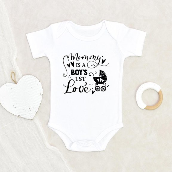 Newbabywishes - Mom Is A Boy's First Loved Baby Clothes for Boys - Mother's Day Baby Clothing