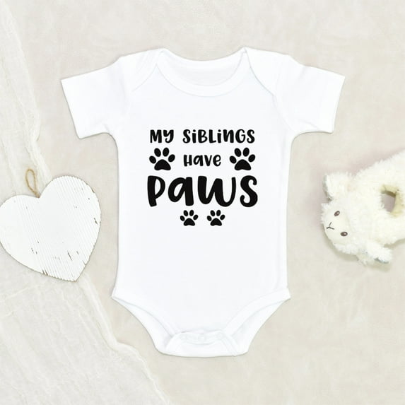 Newbabywishes - My Sibling Have Paws Baby Clothes for Boys and Girls - Pet Lover Baby Clothing