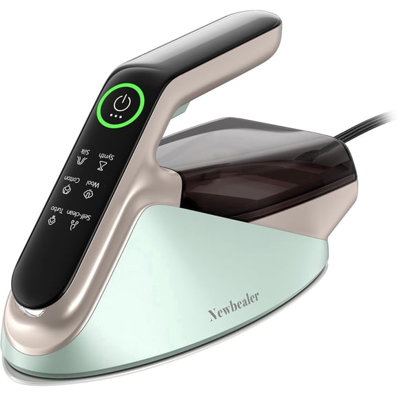 Newbealer Steam Iron for Clothes,2 IN 1 1500W Turbo Iron and Steamer,Burst of Steam,2 Bar Pressure Clothes Iron, 4 Steam & 4 Dry Heat Modes,Auto-Off,Self-Cleaning