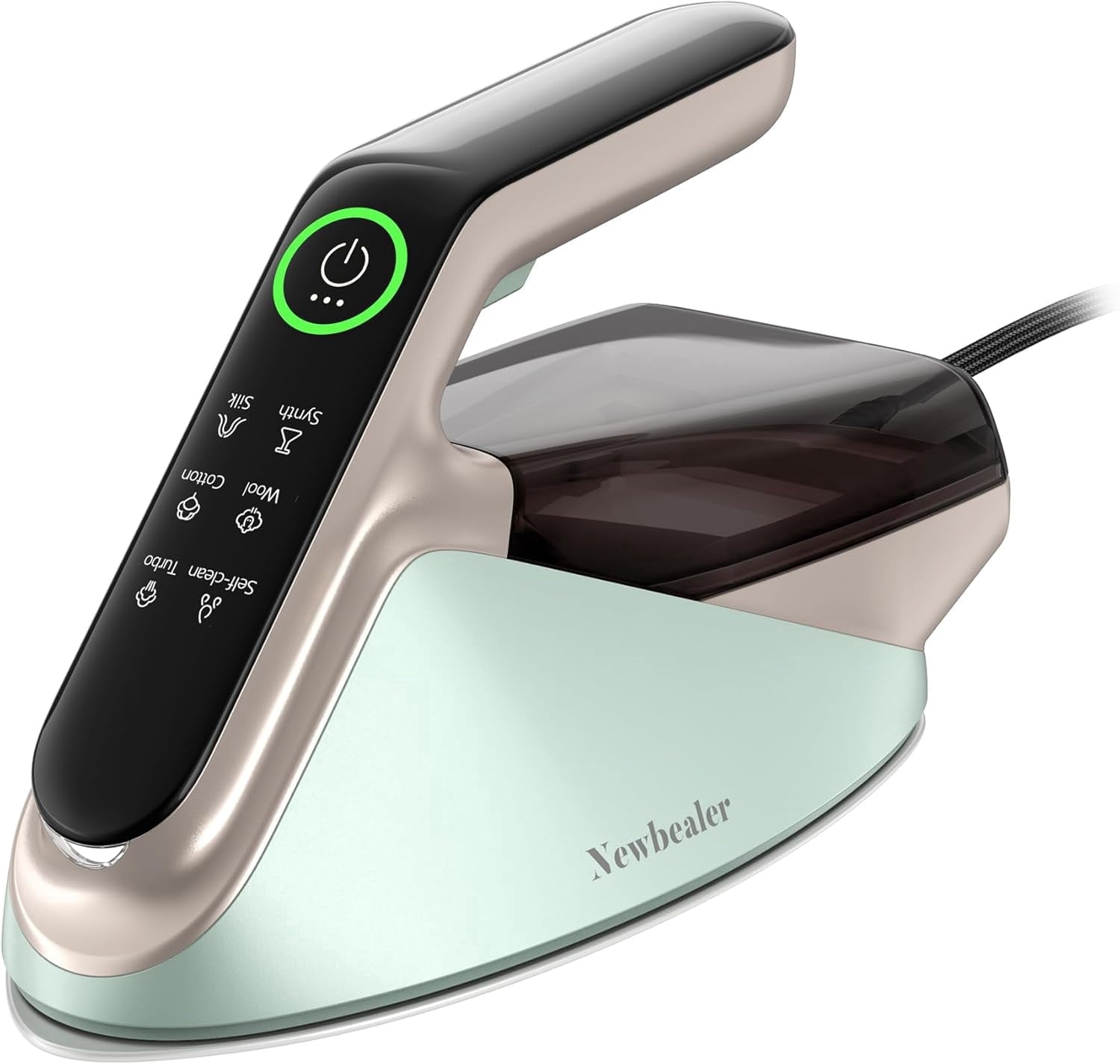 Newbealer Steam Iron for Clothes,2 IN 1 1500W Turbo Iron and Steamer,Burst of Steam,2 Bar Pressure Clothes Iron, 4 Steam & 4 Dry Heat Modes,Auto-Off,Self-Cleaning