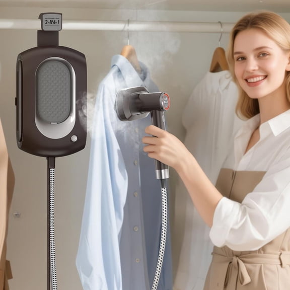 Steamer for Clothes,2-in-1 1550W Turbocharged Garment Steamer & Iron ,3 Levels Smart Control Steaming,1.2L Detachable Tank,Auto Shut-off,Self-Cleaning,Innovative Storage: Hang or Wall Mount