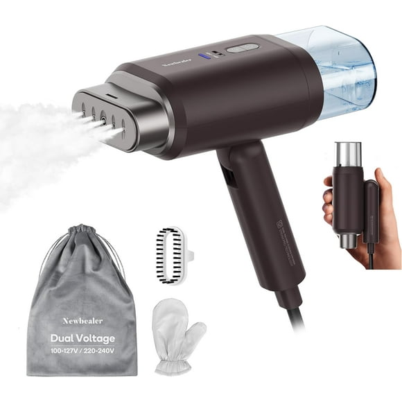 Dual Voltage Travel Steamer for Clothes, 100-240V Worldwide Handheld Garment Steamer, Fast 20-Second Heat Up, 180ml Detachable Tank, Portable Steamer for Business Travel, Vacation & Home