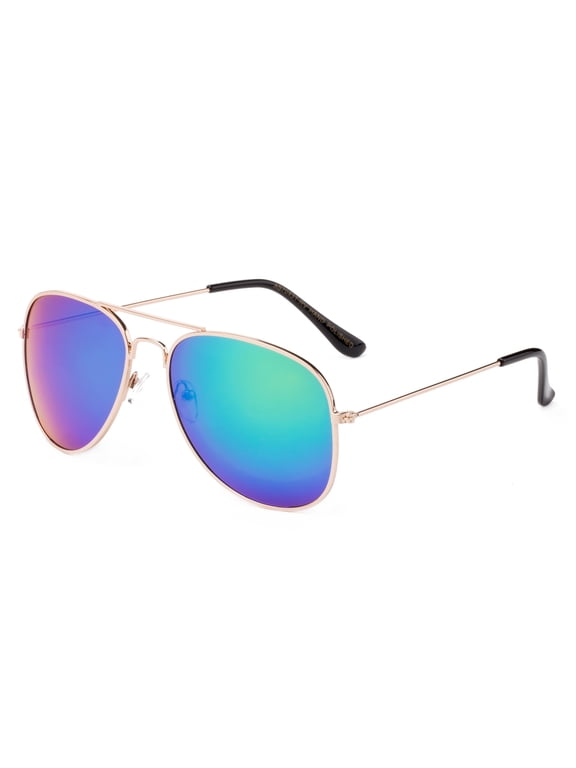 - 2 Pack & 3 Pack Classic Aviator Sunglasses Flash Full Mirror lenses Metal Frame for Men Women UV Protection