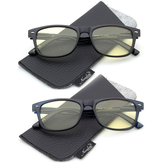 Newbee Fashion 2 Packs Kids Blue Light Block Glasses Girls Boys Teens (5-17 Years) Computer and Gamer Eyewear Anti-Glare Protection Anti-Fatigue Anti UV Glasses for Smartphone Screens