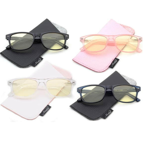 Newbee Fashion 4 Packs Kids Blue Light Block Glasses Girls Boys Teens (5-17 Years) Computer and Gamer Eyewear Anti-Glare Protection Anti-Fatigue Anti UV Glasses for Smartphone Screens