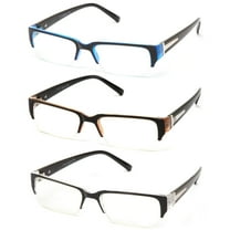 Newbee Fashion - "Aliz" Unisex Clear Lens Sleek Half Frame Slim Temple Fashion Glasses