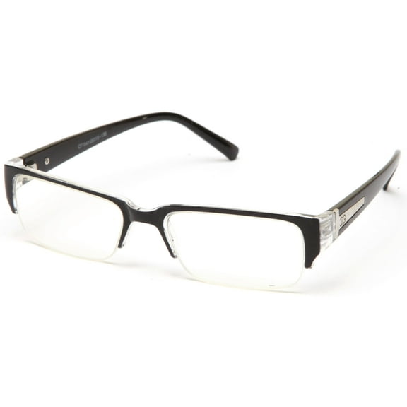 Newbee Fashion - "Aliz" Unisex Clear Lens Sleek Half Frame Slim Temple Fashion Glasses