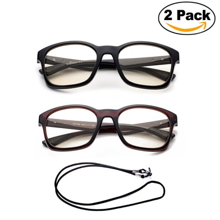 Newbee Fashion - Anti-Reflective Comfortable Computer Reading Glasses (No Magnification) Helps Eye Strain, Fatigue and Dry Eyes from Digital Devices with Anti-Blue Light, Anti-UV and Anti-Glare