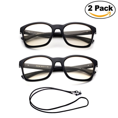 Newbee Fashion - Anti-Reflective Comfortable Computer Reading Glasses (No Magnification) Helps Eye Strain, Fatigue and Dry Eyes from Digital Devices with Anti-Blue Light, Anti-UV and Anti-Glare