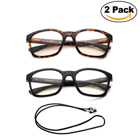 Newbee Fashion - Anti-Reflective Comfortable Computer Reading Glasses (No Magnification) Helps Eye Strain, Fatigue and Dry Eyes from Digital Devices with Anti-Blue Light, Anti-UV and Anti-Glare
