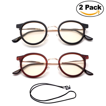 Newbee Fashion - Anti-Reflective Comfortable Computer Reading Glasses (No Magnification) Helps Eye Strain, Fatigue and Dry Eyes from Digital Devices with Anti-Blue Light, Anti-UV and Anti-Glare