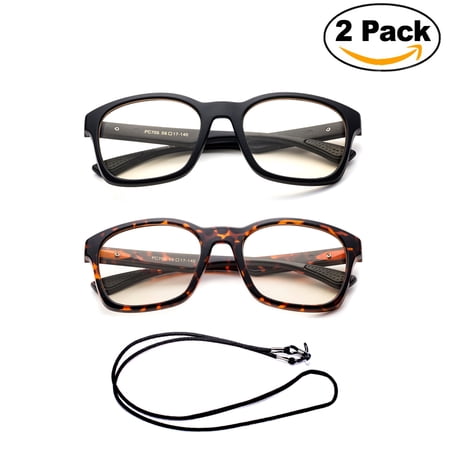 Newbee Fashion - Anti-Reflective Comfortable Computer Reading Glasses (No Magnification) Helps Eye Strain, Fatigue and Dry Eyes from Digital Devices with Anti-Blue Light, Anti-UV and Anti-Glare