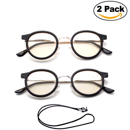 Newbee Fashion - Anti-Reflective Comfortable Computer Reading Glasses (No Magnification) Helps Eye Strain, Fatigue and Dry Eyes from Digital Devices with Anti-Blue Light, Anti-UV and Anti-Glare