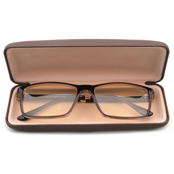 Newbee Fashion - Blue Light Blocking Glasses, Computer Glasses Reduce Eyestrain, Rectangular Plastic Frame, Long Tip Temple with Spring Hinge High Fashion Clear Lens Glasses for Men, Women