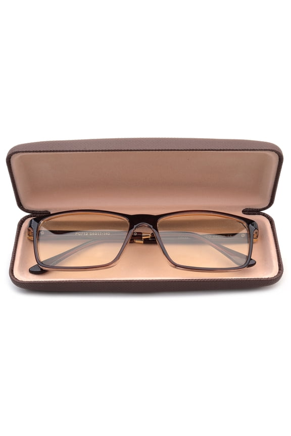 - Blue Light Blocking Glasses, Computer Glasses Reduce Eyestrain, Rectangular Plastic Frame, Long Tip Temple with Spring Hinge High Fashion Clear Lens Glasses for Men, Women