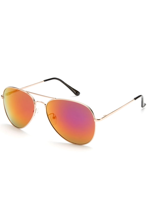 -Classic Aviator Sunglasses Flash Full Mirror lenses for Men Women with Spring Hinge UV Protection