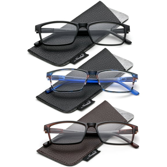 Newbee Fashion Clear Lens Glasses Medium Size Slim Modern Design Transparent Stripe Frame with Spring Hinge for Men & Women