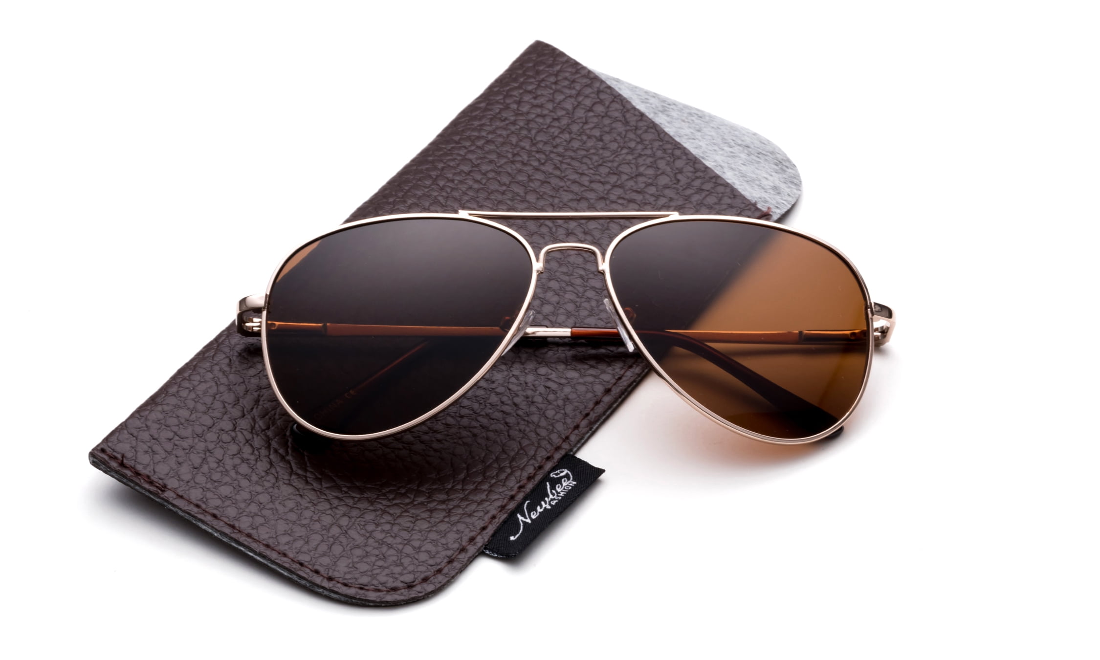 Newbee Fashion -Comfortble High Quality Durable Fashion Metal Aviator Sunglasses for Girls & Boys Polular Flash Mirror Lens UV Protection with Carrying Pouch (4-16 Years)