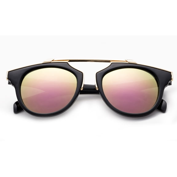 Newbee Fashion -Designer Inspired Kids Girls High Fashion Sunglasses Unique Design Metal Bridge Plastic Frame Fashion Girls Sunglasses with Flash Mirrorrd Lens UV Protection Lead Free High Quality