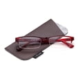 thumbnail image 1 of Newbee Fashion Half Frame Rectangle Clear Lens Glasses Slim Modern Look Comfortable Fit with Spring Hinge Semi Frame in RED, 1 of 1