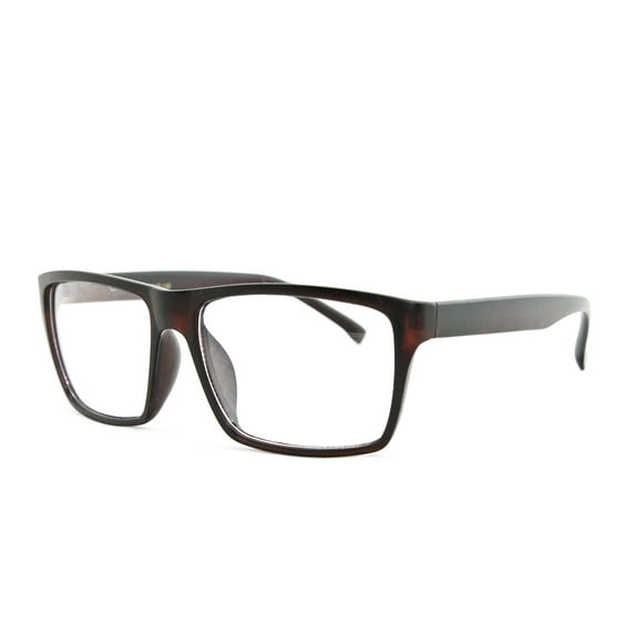 Newbee Fashion -High Quality Classic Unisex Squared Fashion Clear Lens Eye Glasses with Flash Lens
