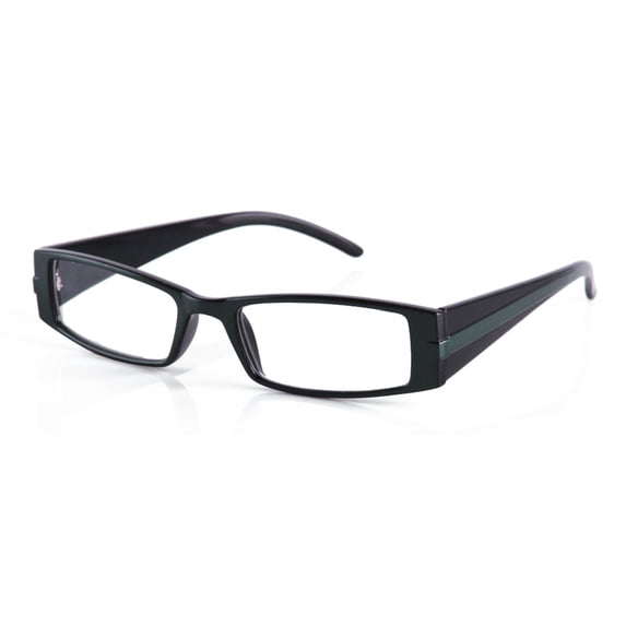 Newbee Fashion - IG Unisex Clear Lens Slick Metallic Look Striped Temple Plastic Squared Clear Glasses