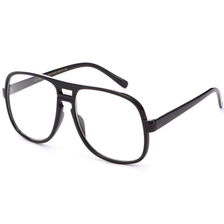 Newbee Fashion® - IG Unisex Slim Frame Lightweight Over Sized Round Clear Lens Fashion Glasses