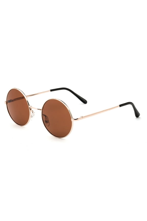 Newbee Fashion - John Lennon 48mm Sunglasses for Kids Teens Junior 60's Viantage Round Kids Sunglasses Circle Lens Metal Rim Hippie Children Sunglasses with Flash Lens Spring Hinge