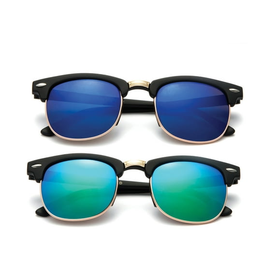 Newbee Fashion - "Justin" Kids Vintage Fashion Sunglasses with Flash Lens