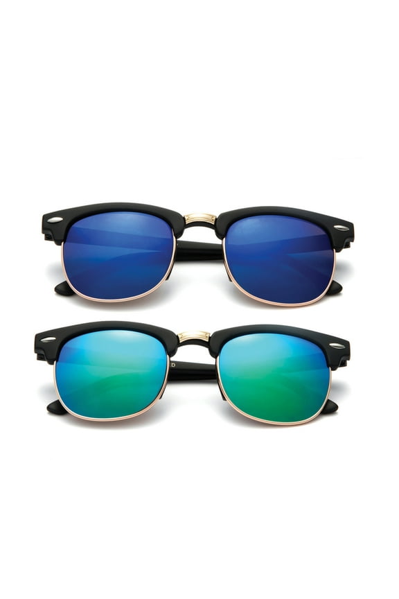 Newbee Fashion - "Justin" Kids Vintage Fashion Sunglasses with Flash Lens