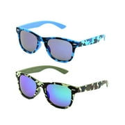 Newbee Fashion - Kids 80s Classic Vintage Retro Style Mirrored Lens Camo Design Fashion Sunglasses Camouflage