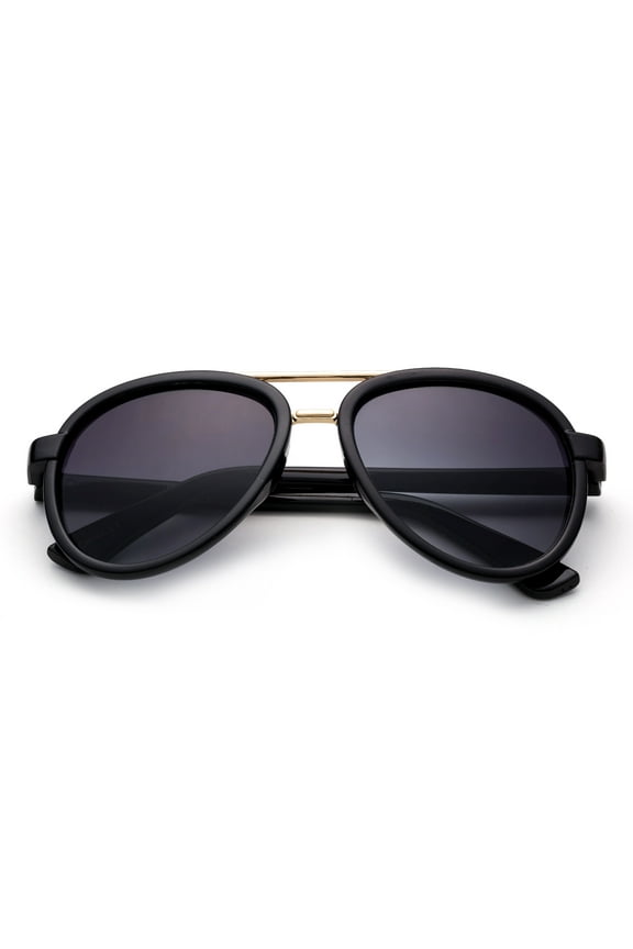 Newbee Fashion -Kids Girls Boys Plastic Aviator Sunglasses with Metal Bridge Stylish Fashion Kids Sunglasses with Flash Mirrorrd Lens UV Protection Lead Free High Quality