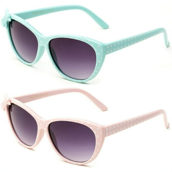 Newbee Fashion - Kids Girls Cute Bow Fashion Sunglasses One Piece Shield Lense (4-12 Years) UV Protection