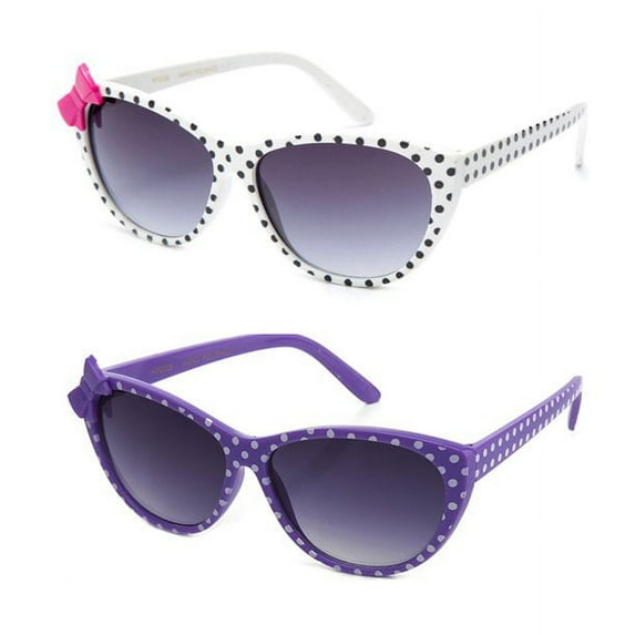 Newbee Fashion - Kids Girls Cute Bow Fashion Sunglasses One Piece Shield Lense (4-12 Years) UV Protection