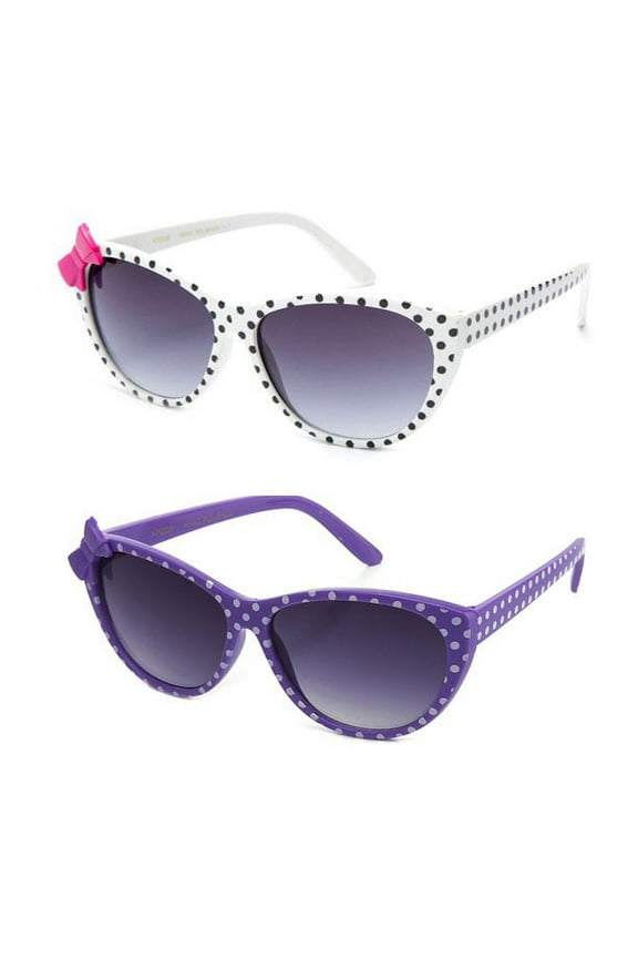 Newbee Fashion - Kids Girls Cute Bow Fashion Sunglasses One Piece Shield Lense (4-12 Years) UV Protection