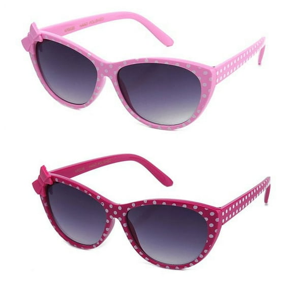 Newbee Fashion - Kids Girls Cute Bow Fashion Sunglasses One Piece Shield Lense (4-12 Years) UV Protection