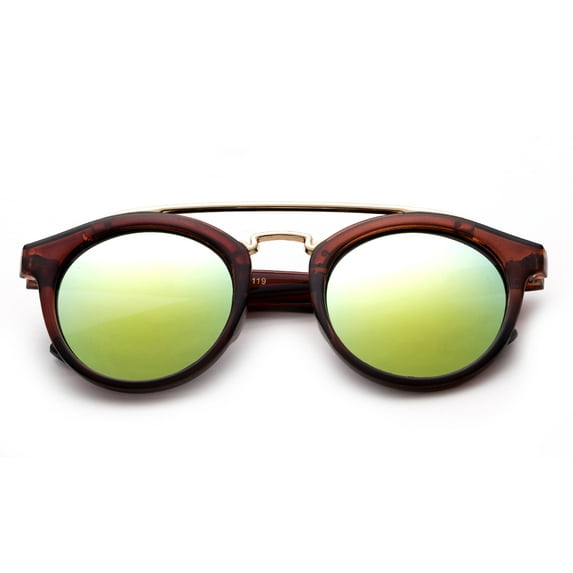 Newbee Fashion -Kids Girls Fashion Sunglasses Plastic Round Aviator Popular Color with Flash Mirror Lens Kids Sunglasses UV Protection Lead Free Stylish High Quality Fashion Sunglasses for Girls