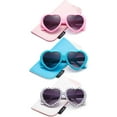 thumbnail image 1 of Newbee Fashion-Kids Heart Sunglasses Girls Heart Shaped Sunglasses with Polka Dots Cute Vintage Look UV Protection w/Carrying Pouch, 1 of 4