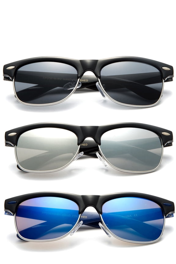 Newbee Fashion Kids Vintage Style Fashion Sunglass Mirror Flash Lens Comfortable Fit UV Protection Lead Free