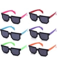 thumbnail image 1 of Newbee Fashion Kyra 8-Bit Retro 80's Video Game Colored Templed Party Sunglasses, 1 of 1