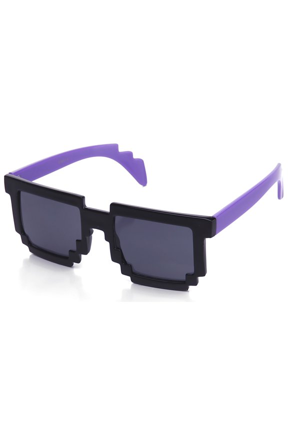 Newbee Fashion Kyra 8-Bit Retro 80's Video Game Colored Templed Party Sunglasses