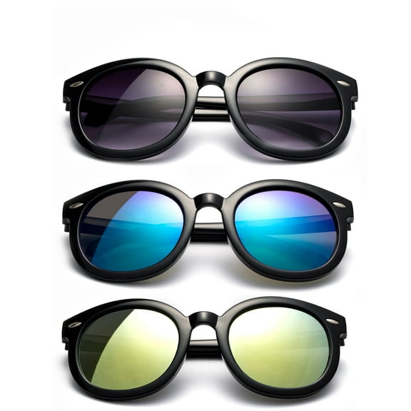 Newbee Fashion - Kyra Girls Fashion Sunglasses Round Vintage Trendy Kids Sunglasses UV Protection Cateye Large Oversized