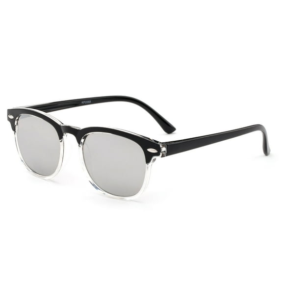 Newbee Fashion-Kyra Kids Two Tone Vintage Style Sunglasses Flash Mirror Lens Girls Boys Sunglasses UV Protection