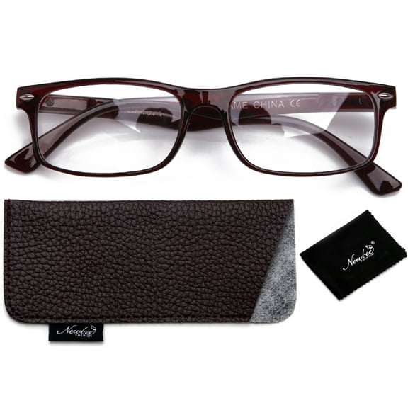 Newbee Fashion- Men Women Non Prescription Fashion Clear Lens Glasses Rectangular Frame